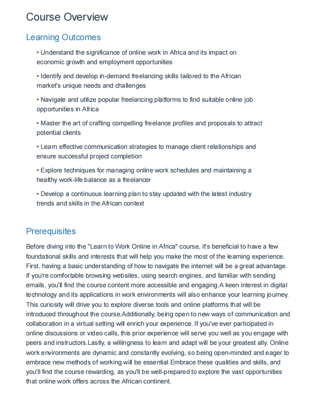 Master Freelancing and Skill Development in Africa FULL Course